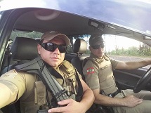 Guarnição Alan Carvalho e Fábio Osni Brixi, da Polícia Militar de Caçador.