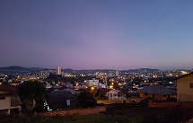 Amanhecer em Caçador primeiro dia de inverno, no bairro Berger, às 6h45min desta quinta-feira, 21.