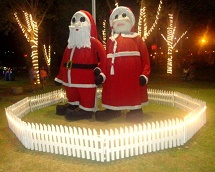 Decoração natalina no Parque Central, em Caçador