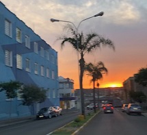 Entardecer em Caçador visto da Av. Sete de Setembro