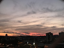 Crepúsculo registrado sábado, 29, em Caçador. "Nossa cidade é constantemente contemplada pela arte de Deus!"