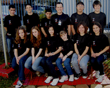 Equipe de xadrez de Caçador que disputa a OLESC, em Criciúma. Foto Divulgação. Julho 2008.