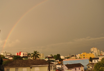 Arco íris na tarde de sábado em Caçador.