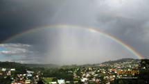 "Será que há um pote de ouro no fim do arco-íris em Caçador? Não sei, mas que aqui é bonito é!!!!!" Foto: Edison Costa Porto.