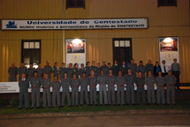 Corpo de Bombeiros Voluntários de Caçador presente na abertura da exposição no Museu do Contestado. Foto Divulgação: 13/10/2008.