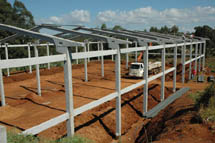 Obras: Barracão da Coocima (Cooperativa de Reciclagem de Lixo) no bairro Cohab II. Foto Divulgação. Maio de 2008.