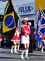 Bandeira do Brasil de "cabeça pra baixo" no desfile de 7 de Setembro. Foto Eduarda Casagrande.