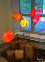 Luminárias de Tulipas. Foto Erci Bohrer.