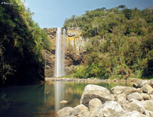 Salto Rio dos Pardos, 72 metros de altura,, divisa de Matos Costa e Porto União. Foto: Marcos Paulo Bogo.